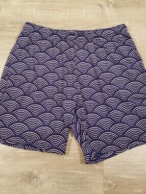 Nice Laundry Shorts Mens Large 6" Lounge Indigo Sunrise Mesh Lined Blue White